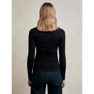 REISS Lauri Craft-Stitch Rib-Knit Top